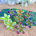 Hand Colorful Artificial Frangipani Flowe with Shell Pearl